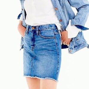 J. Crew frayed hem mini denim skirt 30